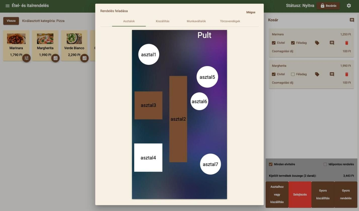 Table picker showing the venue’s own floor plan