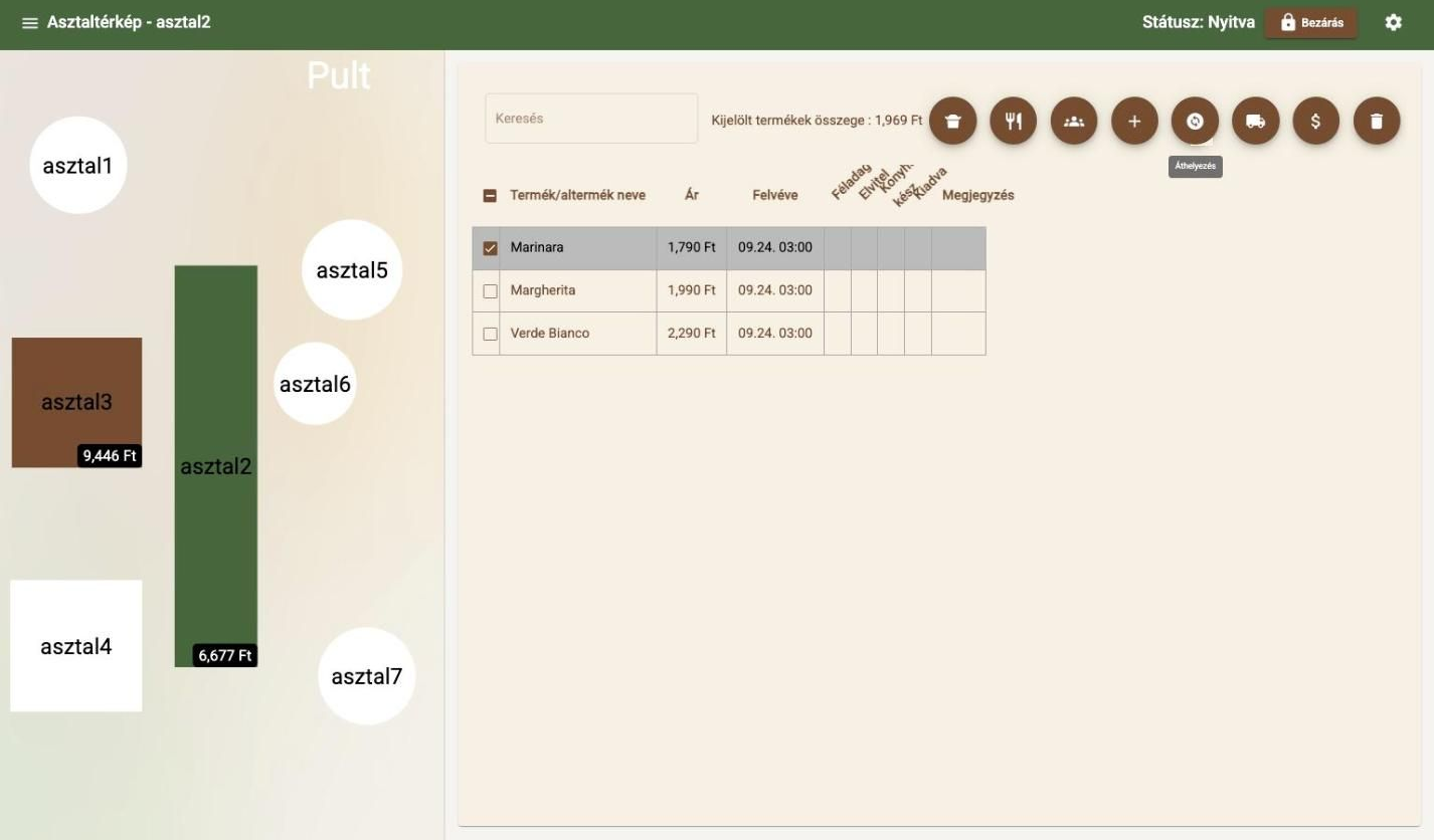 Moving a selected item to another table